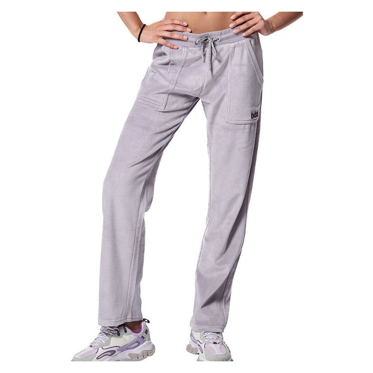Γυναικείο Παντελόνι Φόρμας Body Action Women's Basic Velour Pants 021436-03 Lilac Grey