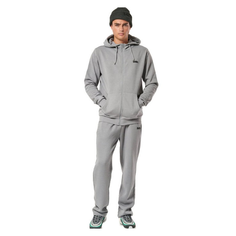 Ανδρικό Παντελόνι Φόρμας Body Action Men's Fleece Open Leg Sweatpants 023439-01-Silver Grey