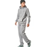Ανδρικό Παντελόνι Φόρμας Body Action Men's Fleece Open Leg Sweatpants 023439-01-Silver Grey