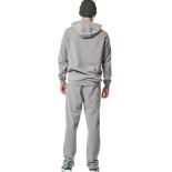Ανδρικό Παντελόνι Φόρμας Body Action Men's Fleece Open Leg Sweatpants 023439-01-Silver Grey