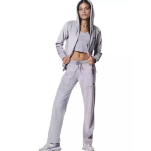 Γυναικεία Ζακέτα με Κουκούλα Body Action Women's Velour Hoodie Jacket 071417-03 Lilac Grey