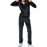 Γυναικεία Ζακέτα με Κουκούλα Body Action Women's Velour Hoodie Jacket 071417-01-Black