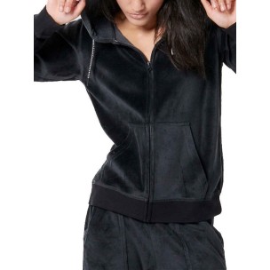 Γυναικεία Ζακέτα με Κουκούλα Body Action Women's Velour Hoodie Jacket 071417-01-Black