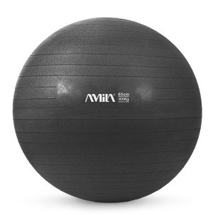 Μπάλα Γυμναστικής Amila Gymball 65cm Μαύρη Bulk 48414