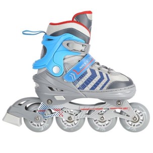 Αυξομειούμενα Roller Nils Extreme In-Line Skates/Hockey Ice Skates 4 σε1 Γκρί/Μπλέ NH18192 A (34-38)