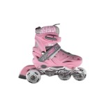 Αυξομειούμενα Πατίνια Roller GC SK10 Σέτ 3 σε 1 Ρόζ/Γκρί Led (Size 29-32)
