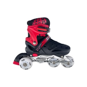 Αυξομειούμενα Πατίνια Roller GC SK10 Σέτ 3 σε 1 Μαύρο/Κόκκινο Led (Size 38-42)
