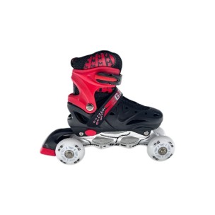 Αυξομειούμενα Πατίνια Roller GC SK10 Σέτ 3 σε 1 Μαύρο/Κόκκινο Led (Size 38-42)