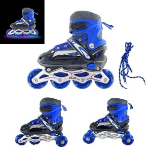Αυξομειούμενα Πατίνια Roller GC SK2 Σέτ 3 σε 1 Μπλέ Led (Size 29-32)