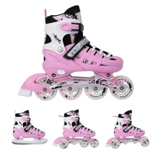 Αυξομειούμενα Πατίνια Rollers Nils Extreme Σέτ 4 σε 1 NH 10905 Ρόζ (Size 31-34)