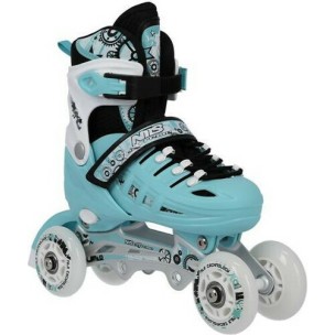 Αυξομειούμενα Πατίνια Rollers Nils Extreme Σέτ 4 σε 1 NH 10905 Γαλάζιο (Size 35-38)