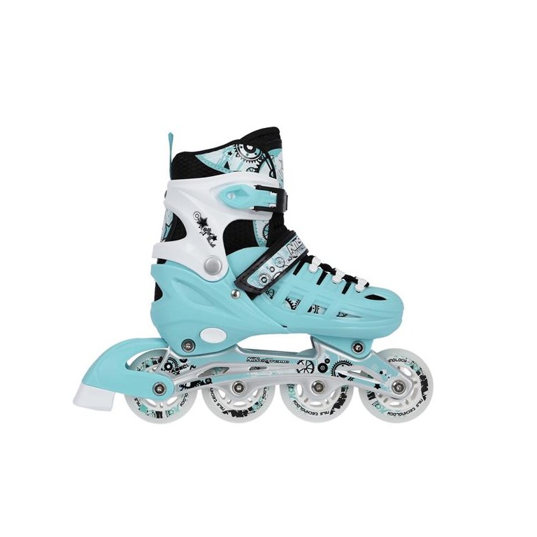 Αυξομειούμενα Πατίνια Rollers Nils Extreme Σέτ 4 σε 1 NH 10905 Γαλάζιο (Size 39-42)