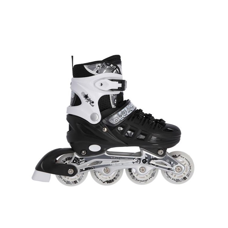Αυξομειούμενα Πατίνια Rollers Nils Extreme Σέτ 4 σε 1 NH 10905 Μαύρο (Size 35-38)