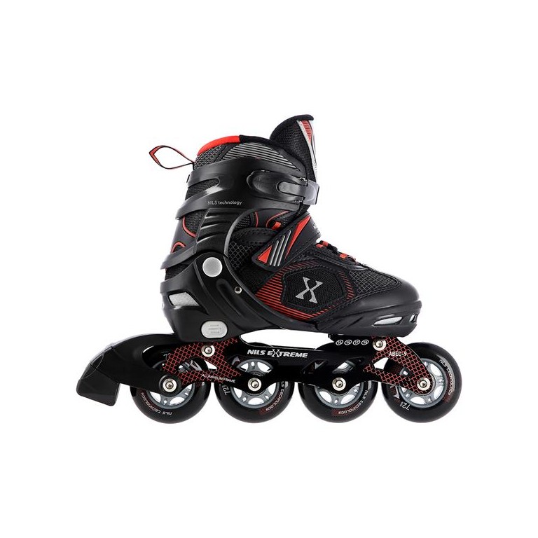 Αυξομειούμενα Πατίνια Roller Nils Extreme In-Line Skates Μαύρο/Κόκκινο NA 9080 (Size 31-34)