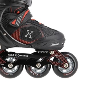 Αυξομειούμενα Πατίνια Roller Nils Extreme In-Line Skates Μαύρο/Κόκκινο NA 9080 (Size 31-34)