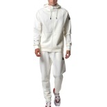 Ανδρική Ζακέτα με Κουκούλα Body Action Men's Sport Gym Tech Zip Hoodie 073420-05A OFF WHITE