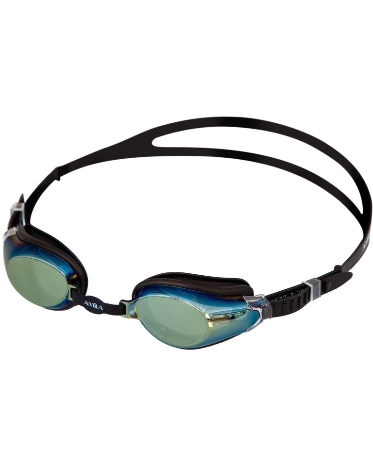 Γυαλιά Κολύμβησης Μαύρα με Φακούς Καθρέφτη Amila KOR-60AF 47128