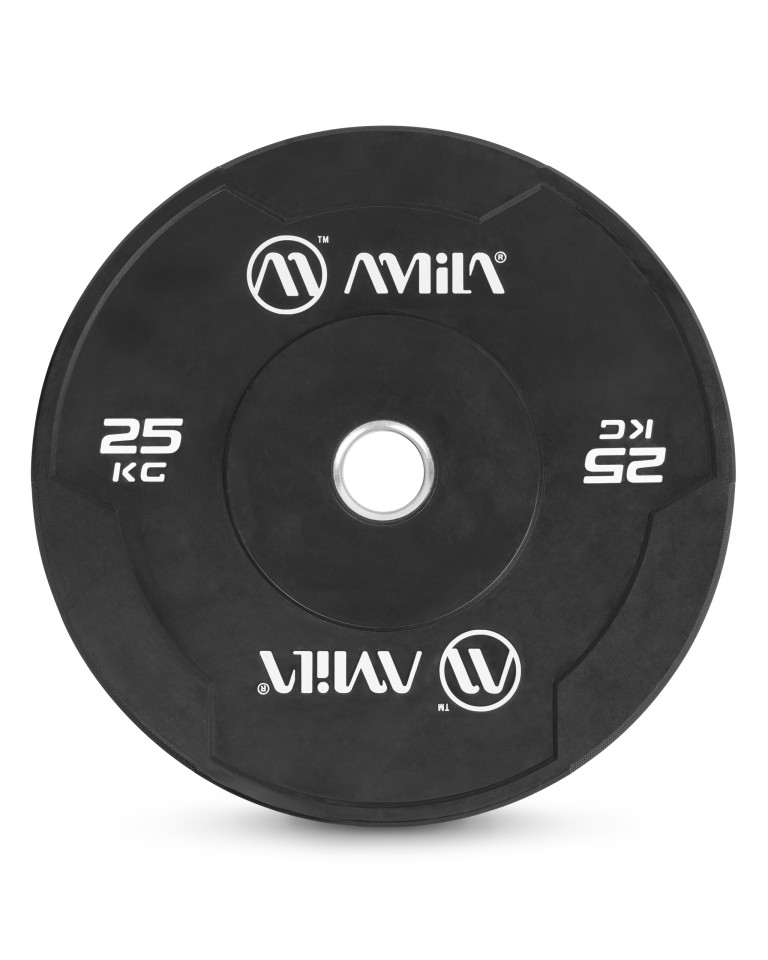 Δίσκος Amila Black W Bumper Slim 50mm 25Kg 84845